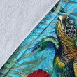 1sttheworld Premium Blanket - Guam Turtle Hibiscus Ocean Premium Blanket A95