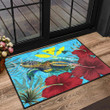 1sttheworld Door Mat - Hawaii Turtle Hibiscus Ocean Door Mat | 1sttheworld
