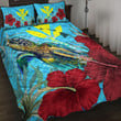 1sttheworld Quilt Bed Set - Hawaii Turtle Hibiscus Ocean Quilt Bed Set | 1sttheworld
