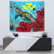 1sttheworld Tapestry - Hawaii Turtle Hibiscus Ocean Tapestry | 1sttheworld
