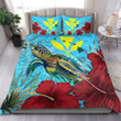 1sttheworld Bedding Set - Hawaii Turtle Hibiscus Ocean Bedding Set | 1sttheworld
