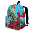 1sttheworld Backpack - Kiribati Turtle Hibiscus Ocean Backpack | 1sttheworld

