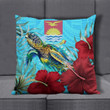 1sttheworld Pillow Covers - Kiribati Turtle Hibiscus Ocean Pillow Covers | 1sttheworld
