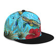 1sttheworld Snapback Hat - Kosrae Turtle Hibiscus Ocean Snapback Hat A95