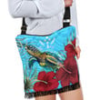 1sttheworld Crossbody Boho Handbag - Kosrae Turtle Hibiscus Ocean Crossbody Boho Handbag A95