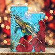 1sttheworld Candle Holder - Marshall Islands Turtle Hibiscus Ocean Candle Holder | 1sttheworld
