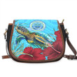 1sttheworld Saddle Bag - Micronesia Turtle Hibiscus Ocean Saddle Bag | 1sttheworld
