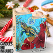 1sttheworld Candle Holder - Micronesia Turtle Hibiscus Ocean Candle Holder A95