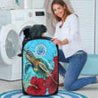 1sttheworld Laundry Hamper - Micronesia Turtle Hibiscus Ocean Laundry Hamper A95