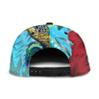 1sttheworld Snapback Hat - Hawaii Turtle Hibiscus Ocean Snapback Hat A95
