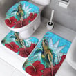 1sttheworld Bathroom Set - Nauru Turtle Hibiscus Ocean Bathroom Set | 1sttheworld
