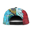 1sttheworld Snapback Hat - Nauru Turtle Hibiscus Ocean Snapback Hat A95