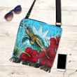 1sttheworld Crossbody Boho Handbag - Nauru Turtle Hibiscus Ocean Crossbody Boho Handbag | 1sttheworld
