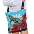 1sttheworld Crossbody Boho Handbag - Nauru Turtle Hibiscus Ocean Crossbody Boho Handbag A95