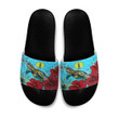 1sttheworld Slide Sandals - New Caledonia Turtle Hibiscus Ocean Slide Sandals | 1sttheworld
