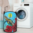 1sttheworld Laundry Hamper - New Caledonia Turtle Hibiscus Ocean Laundry Hamper | 1sttheworld
