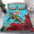 1sttheworld Bedding Set - Niue Turtle Hibiscus Ocean Bedding Set | 1sttheworld
