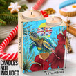 1sttheworld Candle Holder - Niue Turtle Hibiscus Ocean Candle Holder A95