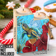 1sttheworld Candle Holder - American Samoa Turtle Hibiscus Ocean Candle Holder A95