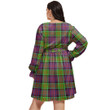 1sttheworld Women's Clothing - MacLaine of Loch Buie Clan Tartan Crest Women's V-neck Dress With Waistband A7