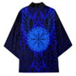 1sttheworld Clothing - Viking Raven and Compass - Blue Version - Kimono A95 | 1sttheworld