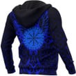 1sttheworld Clothing - Viking Raven and Compass - Blue Version - Zip Hoodie A95 | 1sttheworld