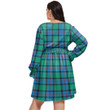 1sttheworld Women's Clothing - Flower Of Scotland Tartan Women's V-neck Dress With Waistband A7