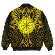 1sttheworld Clothing - Viking Raven and Compass - Gold Version - Bomber Jackets A95 | 1sttheworld
