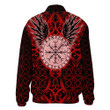 1sttheworld Clothing - Viking Raven and Compass - Red Version - Thicken Stand-Collar Jacket A95 | 1sttheworld