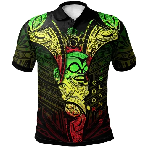 Cook Islands Polo Shirt - Polynesian Tiki Warrior Style Reggae - BN29