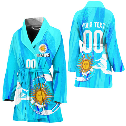 1sttheworld Clothing - (Custom) Argentina Football Fan - Bath Robe A7