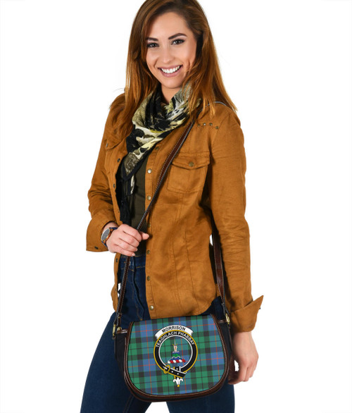1stScotland Bag - Morrison Ancient Clan Tartan Crest Saddle Bag A7