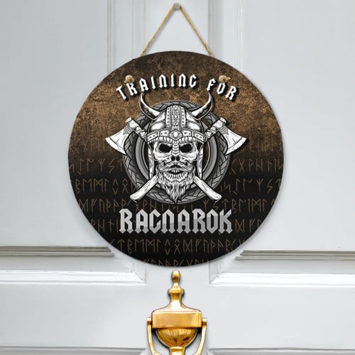 1sttheworld Hanging Door Sign -Training-For-Ragnarok-Vikings-Norse Hanging Door Sign A7