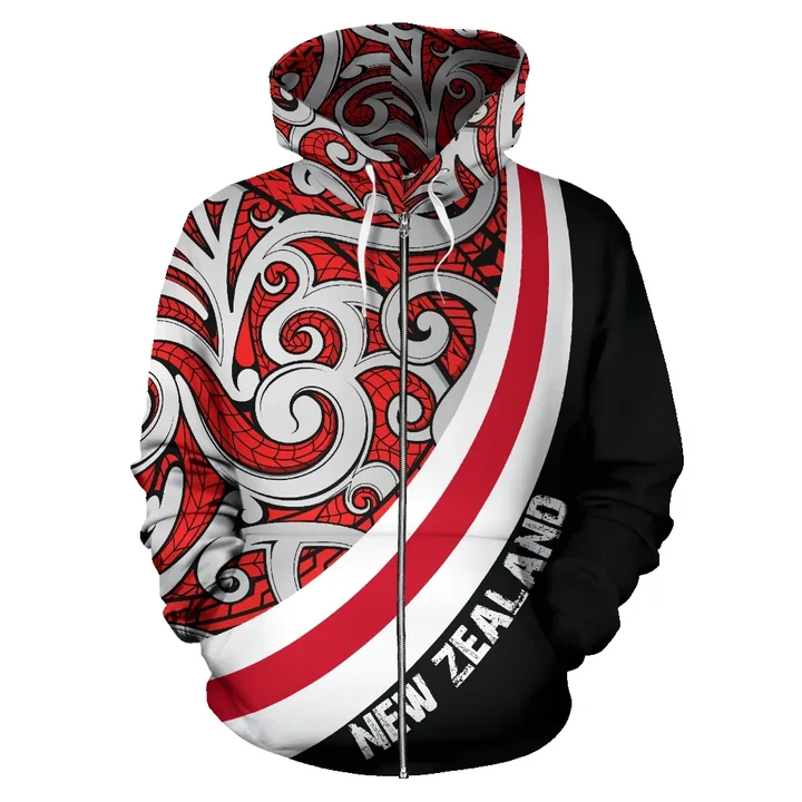 New Zealand Polynesian Maori Ethnic Ornament Zip-Up Hoodie A7