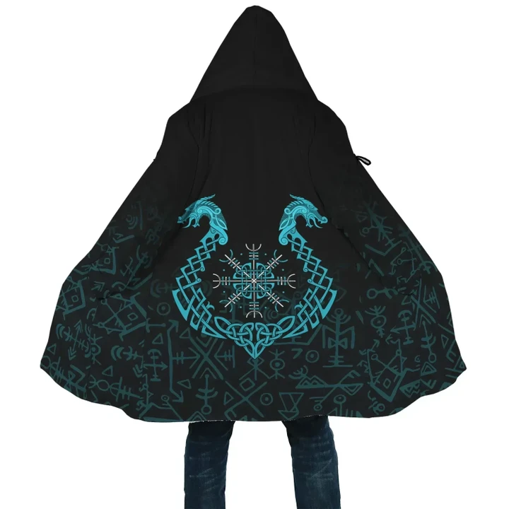 Vikings Hooded Coats , Aegishjalmur Helm Of Awe (Helm Of Terror) Blue Edition