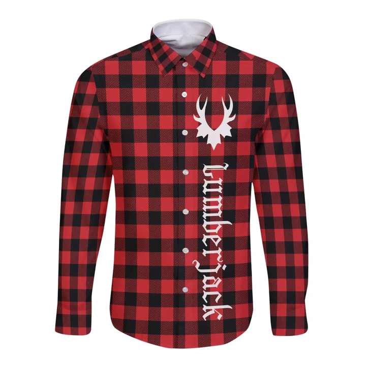Canada Long Sleeve Button Shirt - Canada Day 2021 Lumberjack Buffalo Plaid A13