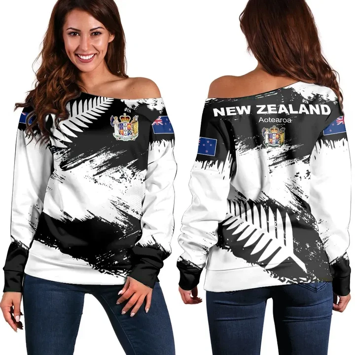 New Zealand Sweatshirt , New Zealand Flag Brush