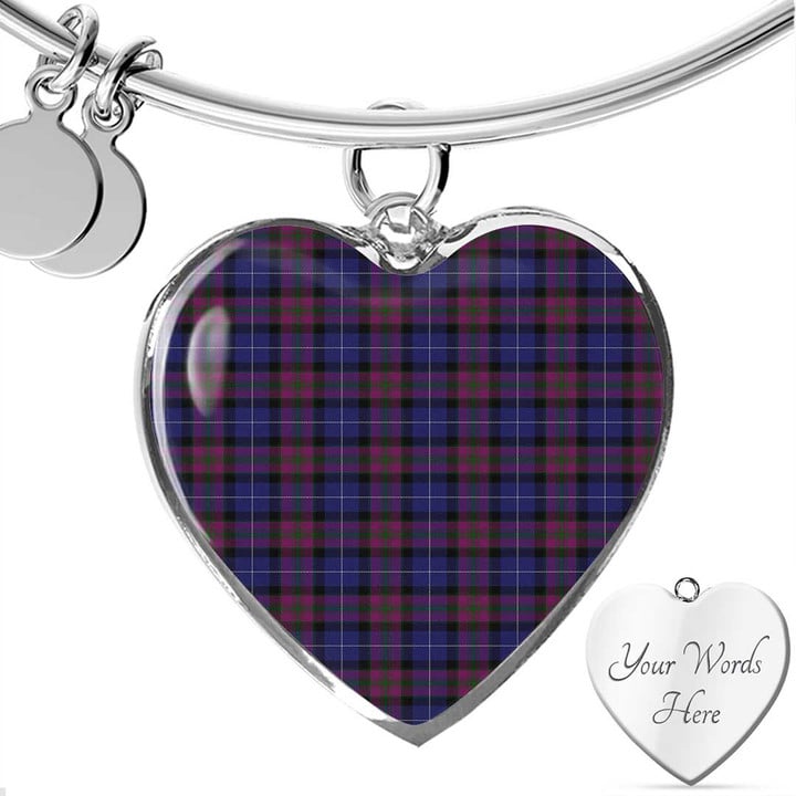 1sttheworld Jewelry - Pride Of Scotland Tartan Heart Bangle A7 | 1sttheworld
