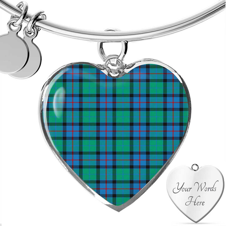 1sttheworld Jewelry - Flower Of Scotland Tartan Heart Bangle A7 | 1sttheworld