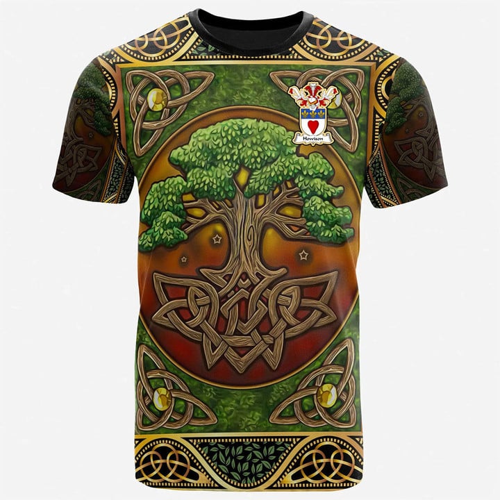 1sttheworld Tee - Howison or Howlison Family Crest T-Shirt - Celtic Tree Of Life A7 | 1sttheworld