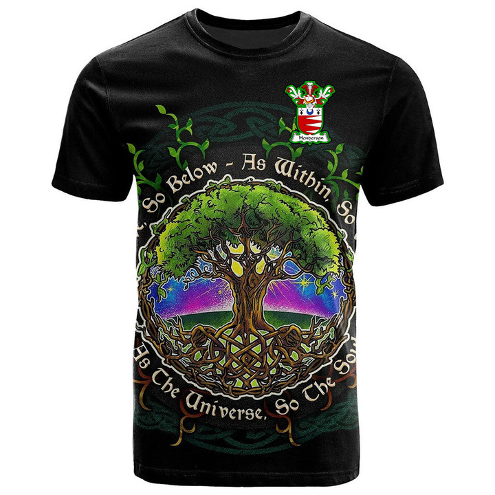 1sttheworld Tee - Henderson Family Crest T-Shirt - Celtic Tree Of Life Art A7 | 1sttheworld