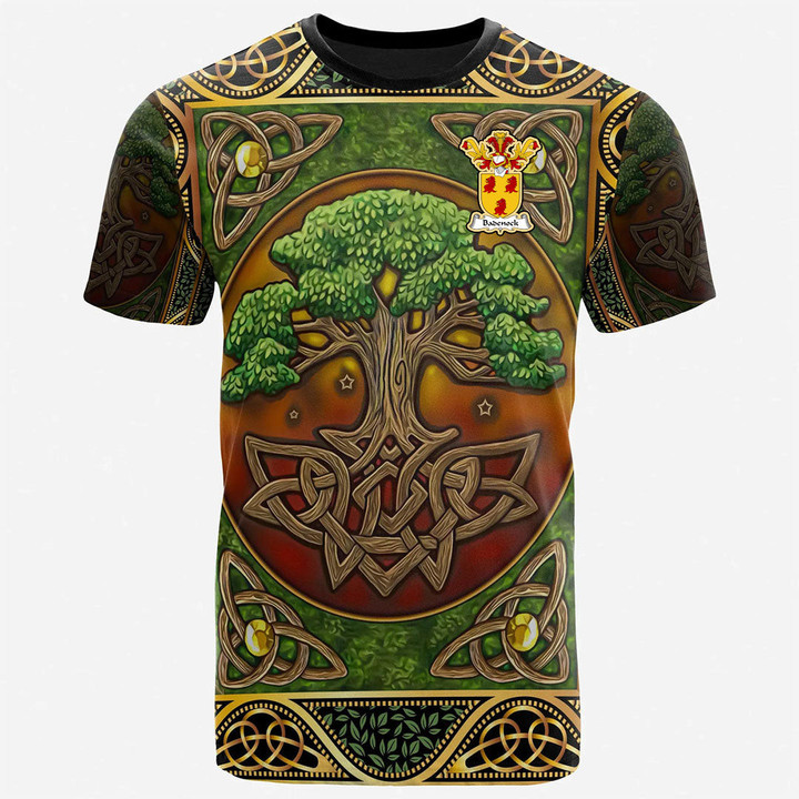 1sttheworld Tee - Badenock Family Crest T-Shirt - Celtic Tree Of Life A7 | 1sttheworld