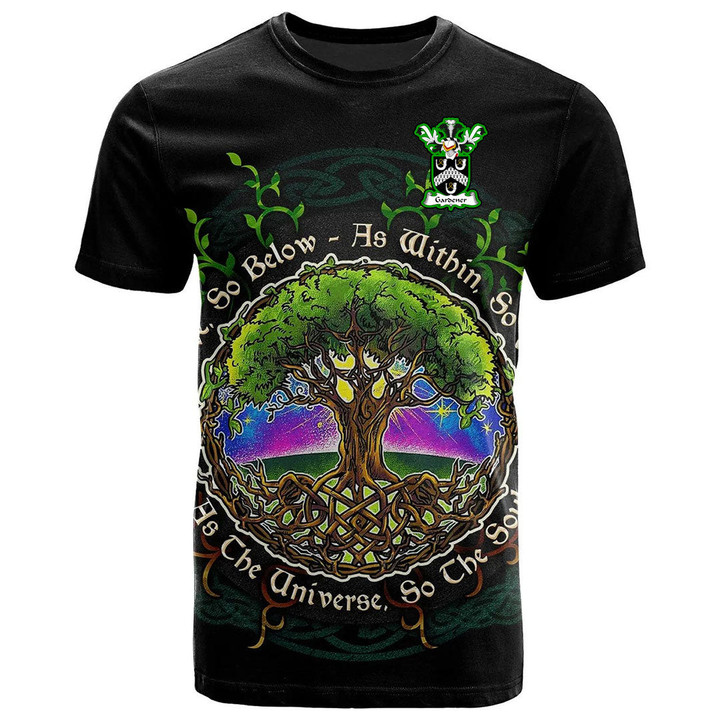 1sttheworld Tee - Gardener Family Crest T-Shirt - Celtic Tree Of Life Art A7 | 1sttheworld