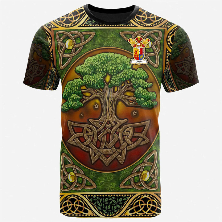 1sttheworld Tee - Dirom Family Crest T-Shirt - Celtic Tree Of Life A7 | 1sttheworld