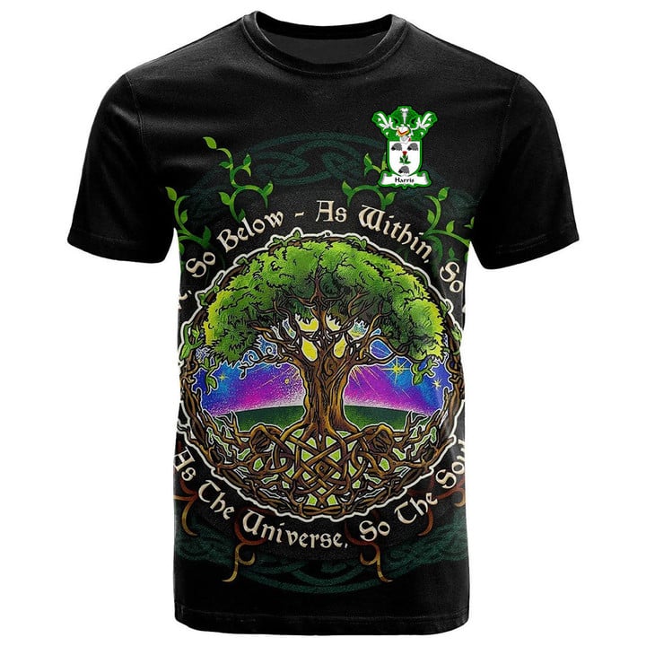 1sttheworld Tee - Harris Family Crest T-Shirt - Celtic Tree Of Life Art A7 | 1sttheworld
