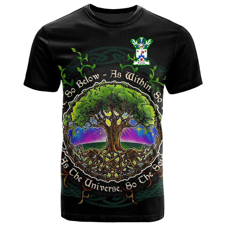 1sttheworld Tee - Ewing Family Crest T-Shirt - Celtic Tree Of Life Art A7 | 1sttheworld