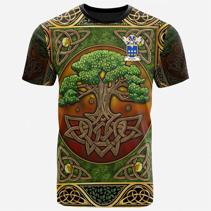 1sttheworld Tee - Grosett Family Crest T-Shirt - Celtic Tree Of Life A7 | 1sttheworld