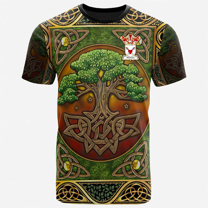1sttheworld Tee - Yeoman Family Crest T-Shirt - Celtic Tree Of Life A7 | 1sttheworld