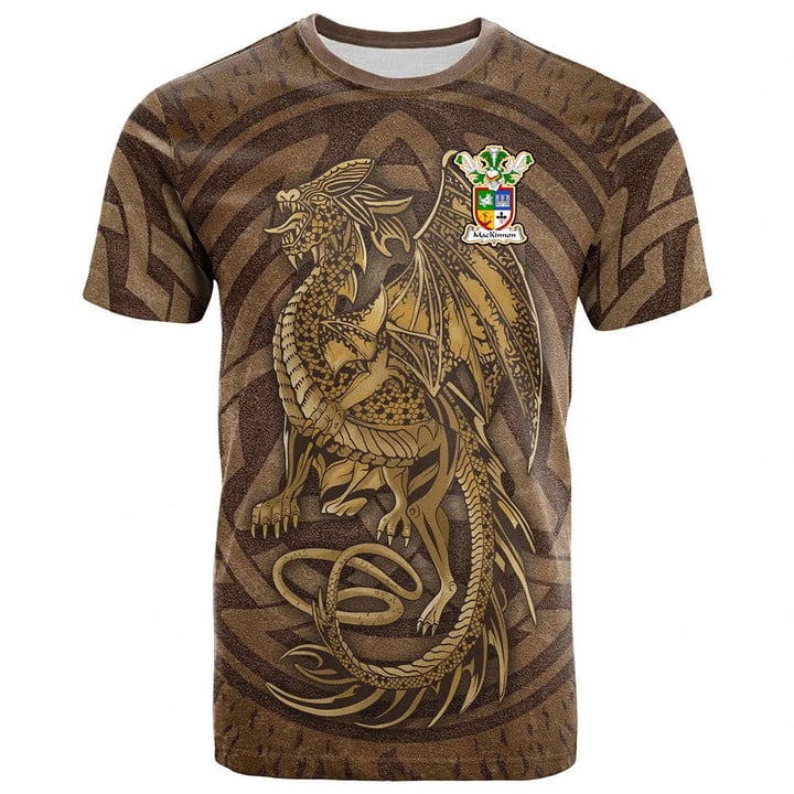 1sttheworld Tee - MacKinnon Family Crest T-Shirt - Celtic Vintage Dragon With Knot A7 | 1sttheworld