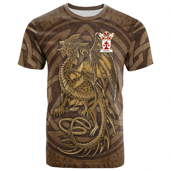 1sttheworld Tee - Manson Family Crest T-Shirt - Celtic Vintage Dragon With Knot A7 | 1sttheworld